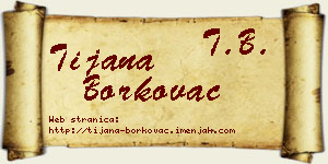 Tijana Borkovac vizit kartica